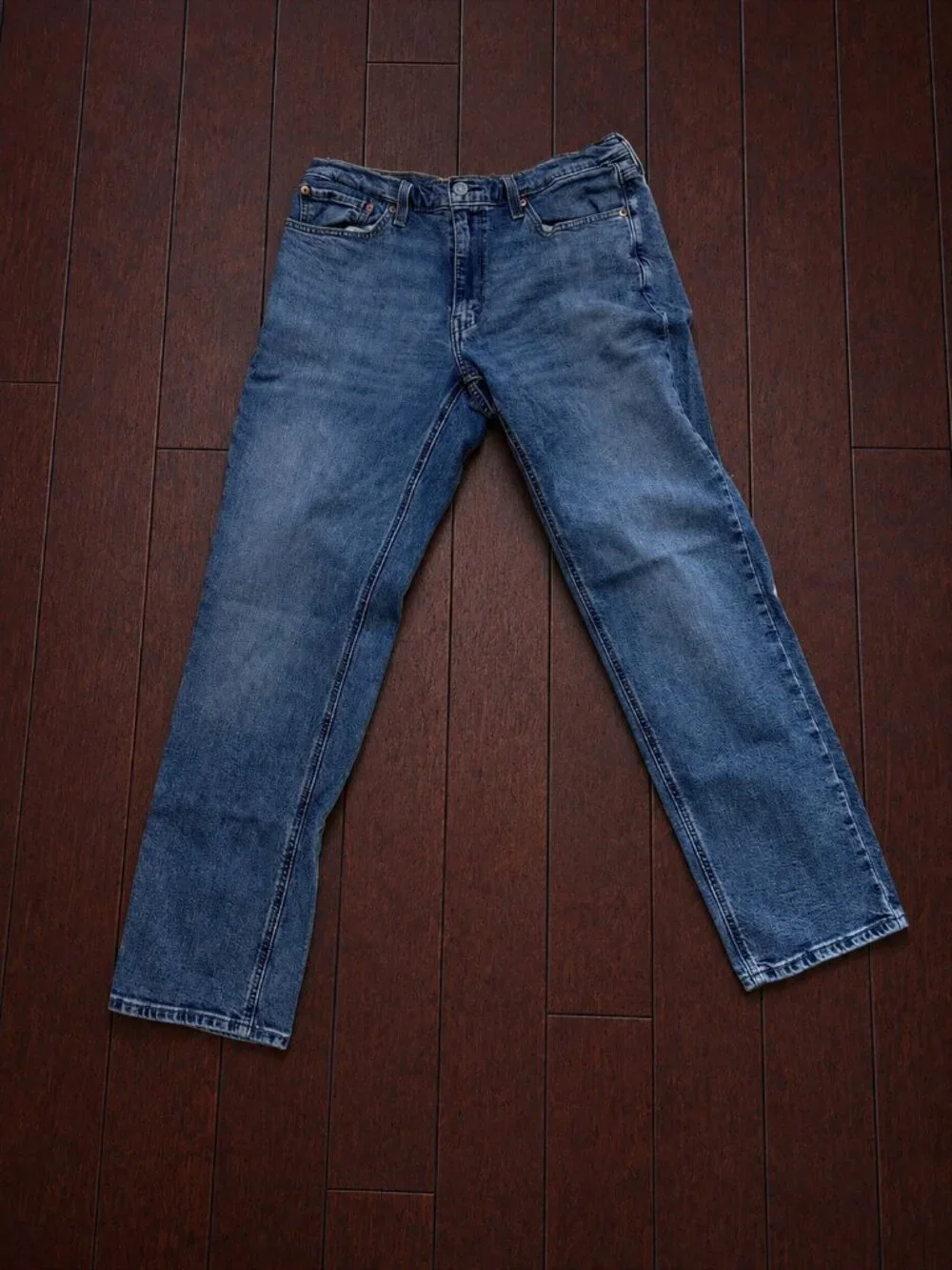 Levi's 541 Athletic Taper Jeans Men's 34x34 Medium Wash Blue Denim Stretch Zip F